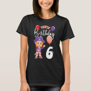 Camiseta Es mi cumpleaños 6 Fiesta pirata tema de cumpleaño