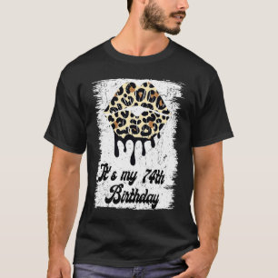 Camiseta Es mi cumpleaños 74 Leopard Print Lips Birthday Bi