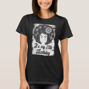 Camiseta Es mi cumpleaños 77, cumpleaños de Chica afroafric