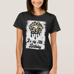 Camiseta Es mi cumpleaños 78 Leopard Print Lips Cumpleaños