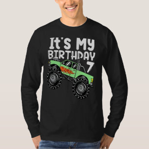 Camiseta Es mi cumpleaños 7 niños Fiesta un camión de monst