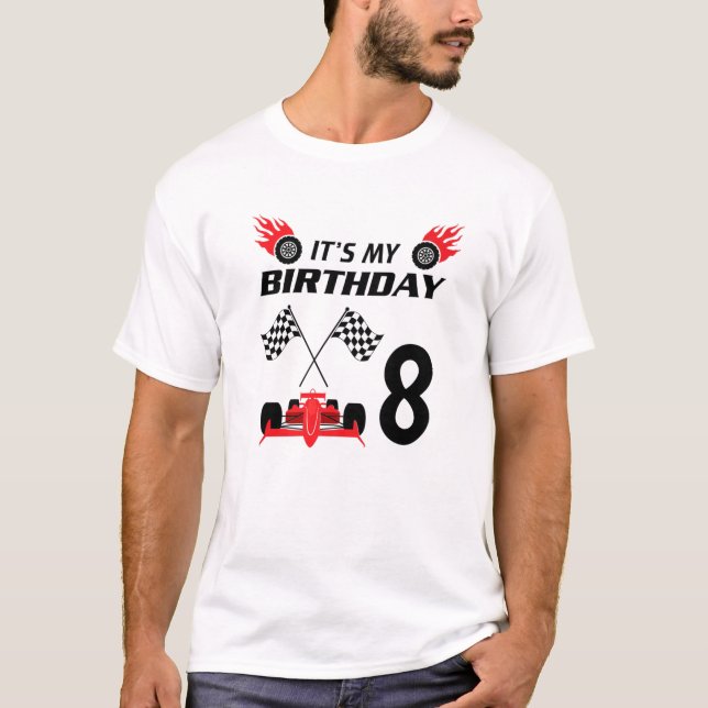 Camiseta Es Mi Cumpleaños 8 Razones De Coche Temático Cumpl (Anverso)