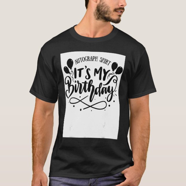 Camiseta ES MI CUMPLEAÑOS AUTOGRAFÍA Fiesta Keepsake (Anverso)