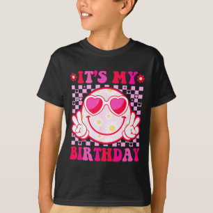 Camiseta Es Mi Cumpleaños Cara Sonriente Groovy Mujeres Chi