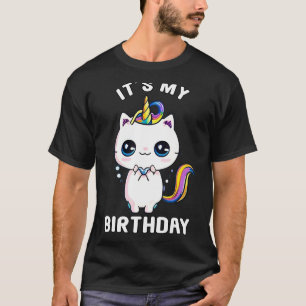 Camiseta Es Mi Cumpleaños Caticorn Meowgical Gato Kittycorn