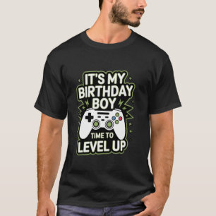 Camiseta Es Mi Cumpleaños Chico Hora de Subir de Nivel Vide