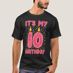 Camiseta Es mi cumpleaños, dulce donut de 10 años
