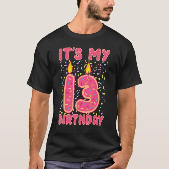 Camiseta Es mi cumpleaños, dulce donut de 13 años (Anverso)
