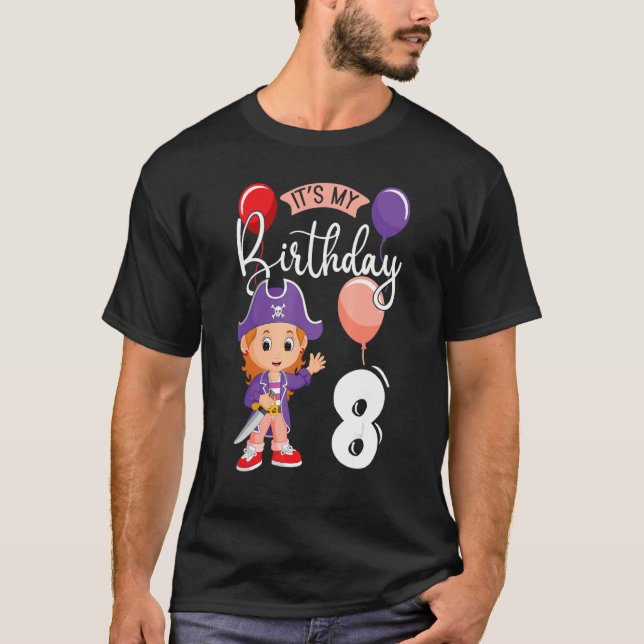 Camiseta Es mi cumpleaños, Fiesta pirata temido de cumpleañ (Anverso)