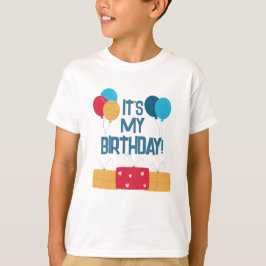 Camiseta Es mi cumpleaños Globos y Regalos