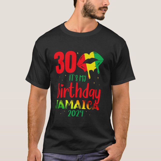 Camiseta Es mi cumpleaños Jamaica 30 Birthday Crew 2024 3 (Anverso)