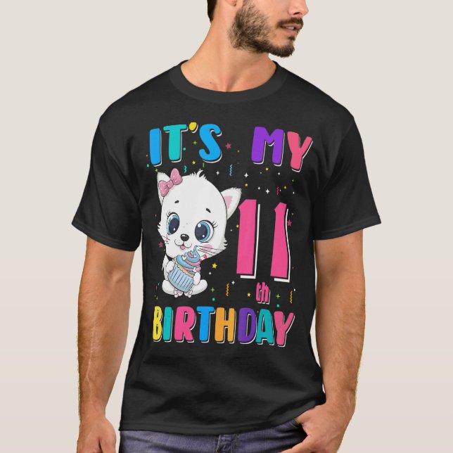 Camiseta Es mi cumpleaños número 11, Chica de cumpleaños, c (Anverso)