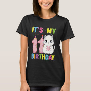 Camiseta Es Mi Cumpleaños Número 11 Chica Gato Ragdoll De 1