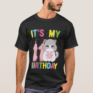 Camiseta Es Mi Cumpleaños Número 11 Chica Gato Ragdoll De 1