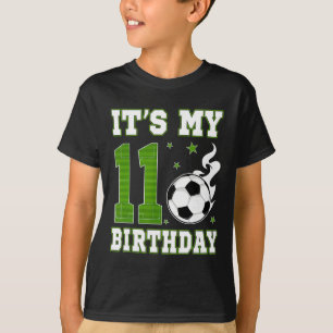 Camiseta Es mi cumpleaños número 11 niño fútbol 11 años de