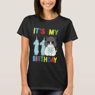 Camiseta Es Mi Cumpleaños Número 11 Niño Gato Ragdoll De 11