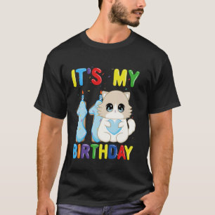 Camiseta Es Mi Cumpleaños Número 11 Niño Gato Ragdoll De 11