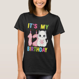 Camiseta Es Mi Cumpleaños Número 12 Chica Gato Ragdoll De 1