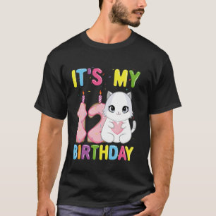 Camiseta Es Mi Cumpleaños Número 12 Chica Gato Ragdoll De 1