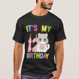 Camiseta Es Mi Cumpleaños Número 12 Chica Gato Ragdoll De 1