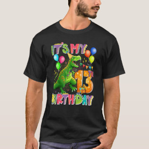 Camiseta Es mi cumpleaños número 13 niños dinosaurios cumpl