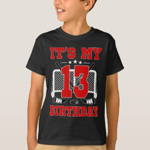 Camiseta Es Mi Cumpleaños Número 13 Tema de Hockey sobre Hi