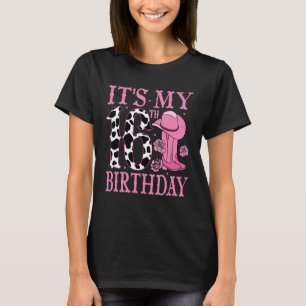 Camiseta Es mi cumpleaños número 16 vaquera rosa Disco P oc