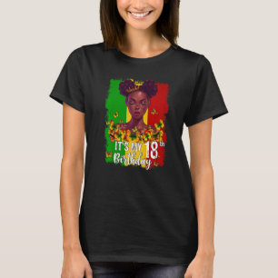 Camiseta Es mi cumpleaños número 18, Melanin negro de 18 añ