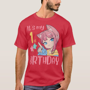 Camiseta Es mi cumpleaños número 1 Anime Chica de cumpleaño