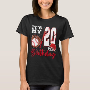 Camiseta Es mi cumpleaños número 20, jugador de béisbol de