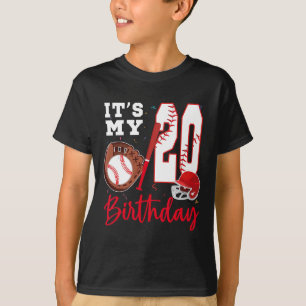 Camiseta Es mi cumpleaños número 20 Jugador de béisbol de 2