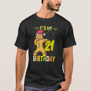 Camiseta Es mi cumpleaños número 21 Dabbing Gingerbread