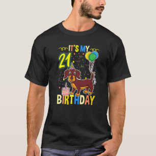 Camiseta Es mi cumpleaños número 21 Dachshund