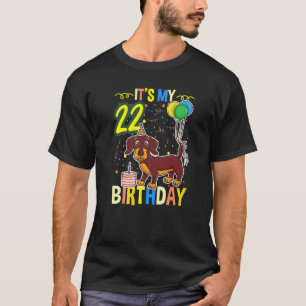 Camiseta Es mi cumpleaños número 22 Dachshund