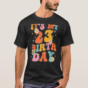 Camiseta Es mi cumpleaños número 23, Vintage Groovy de 23 a