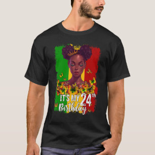 Camiseta Es mi cumpleaños número 24, Melanin negro de 24 añ