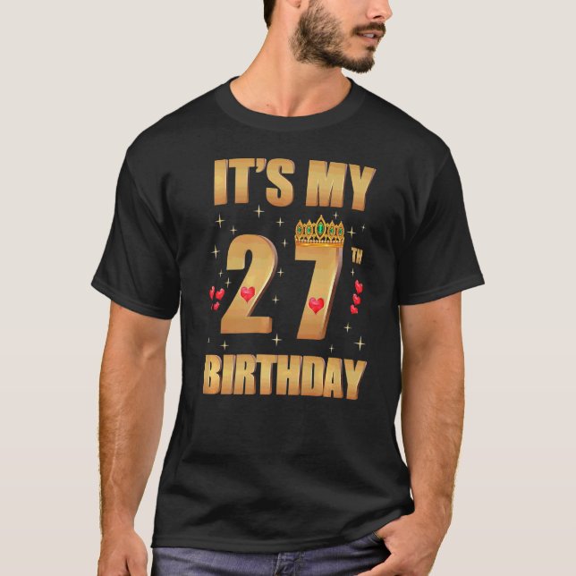 Camiseta Es mi cumpleaños número 27, cumpleaños número 27,  (Anverso)