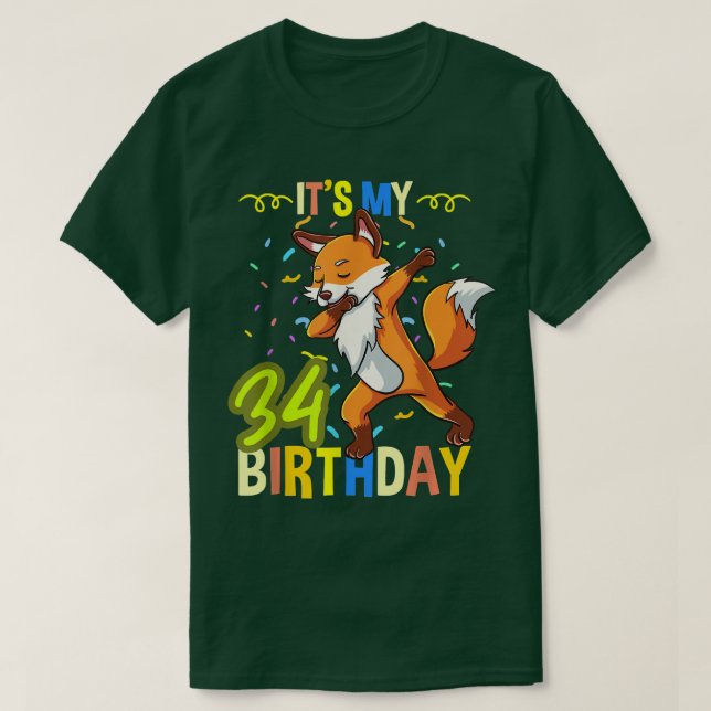 Camiseta Es mi cumpleaños número 34 (Diseño del anverso)