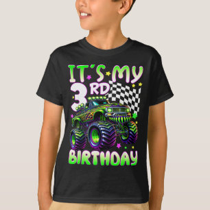 Camiseta Es mi cumpleaños número 3 niño camión monstruo 3 a
