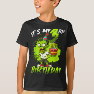Camiseta Es mi cumpleaños número 3 Zombie 3 años Feliz Hall