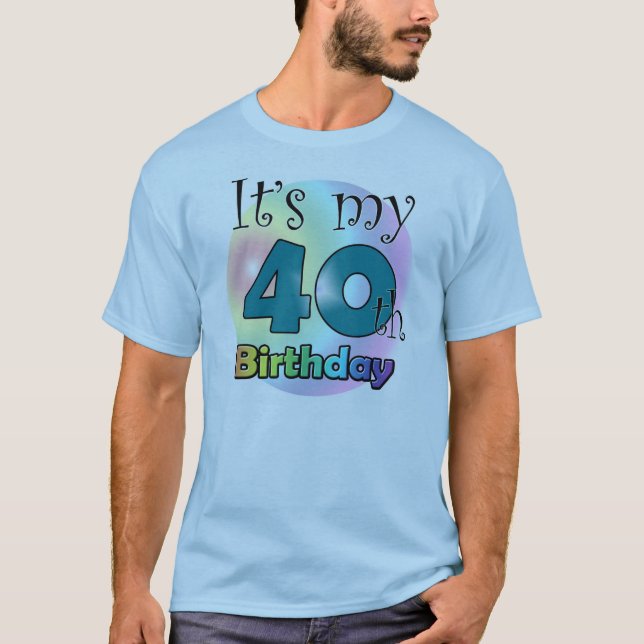 Camiseta Es mi cumpleaños número 40 (azul) (Anverso)