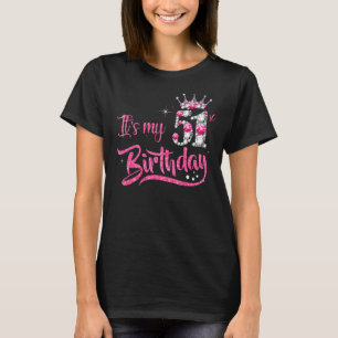 Camiseta Es mi cumpleaños número 51, un diamante rosado de