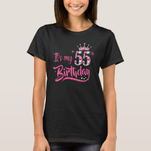 Camiseta Es mi cumpleaños número 55, un diamante rosado de