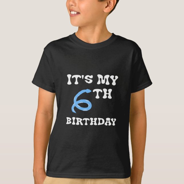 Camiseta Es mi cumpleaños número 6 Serpiente - Fiesta de Re (Anverso)