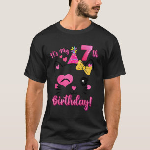 Camiseta Es Mi Cumpleaños Número 7 Niña Cumpleaños Gato Lin
