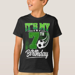 Camiseta Es Mi Cumpleaños Número 7 Niño Fútbol Ll 7 Años Cu