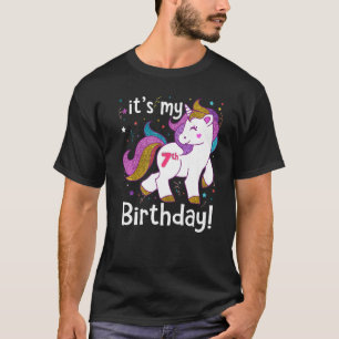 Camiseta Es mi cumpleaños número 7 Princesa Unicornio 7 año