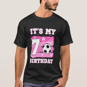Camiseta Es Mi Cumpleaños Número 7 Tema Fútbol Niña De 7 Añ