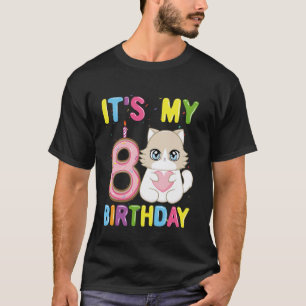 Camiseta Es Mi Cumpleaños Número 8 Chica Gato Ragdoll De 8