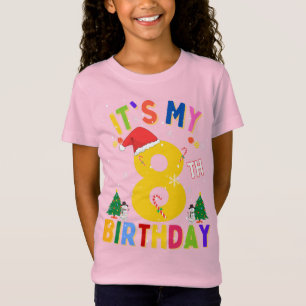 Camiseta Es mi cumpleaños número 8 Navidad 8 Cumpleaños Nav